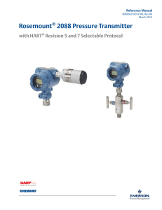 Manual: Rosemount® 2088 Pressure Transmitter with HART