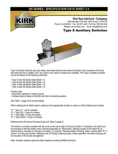 Kirk Key Interlock Company Type S Auxiliary Switches