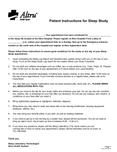 Patient Instructions for Sleep Study
