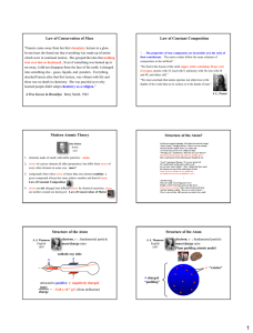 Law of Conservation of Mass Law of Constant