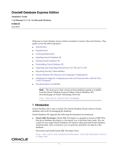 Oracle Database Express Edition Installation Guide