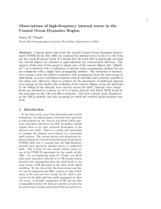 Observations of high-frequency internal waves in the Coastal Ocean