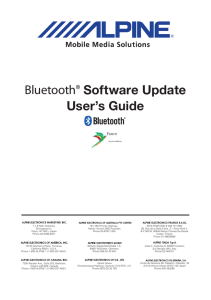 Bluetooth® Software Update User`s Guide