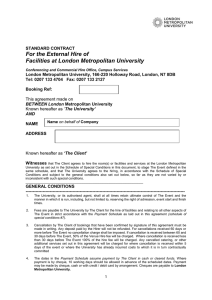 Standard Contract - London Metropolitan University