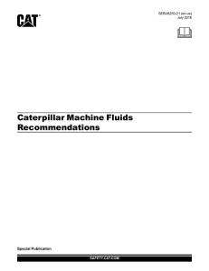 Caterpillar Machine Fluids Recommendations