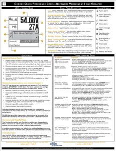 Cordex Quick Reference Card