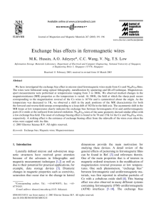 Exchange bias effects in ferromagnetic wires