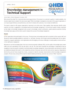 Knowledge Management in Technical Support