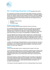 KIC InnoEnergy Business Lines[Updated: March 2015]