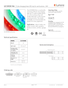 LLX18-RGB Wet Color-changing linear LED strip for wet locations