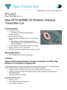New IWTX-4646BE-50 Wireless Charging Transmitter Coil