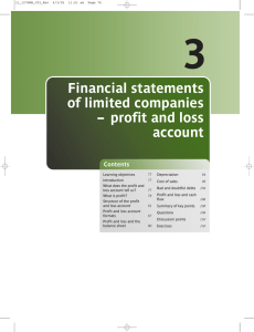 3 Financial statements of limited companies – profit and loss account