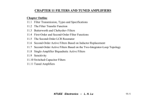 CHAPTER 11 FILTERS AND TUNED AMPLIFIERS