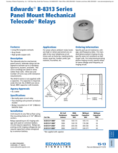 Edwards® B-8313 Series Panel Mount Mechanical Telecode® Relays