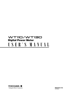 WT110/WT130 Digital Power Meter User`s Manual