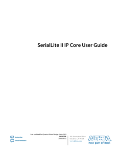 SerialLite II IP Core User Guide