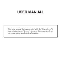 user manual - Bono Electrolysis