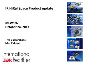 IR HiRel Space Product update