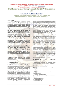 Back flashover Analysis Improvement of a 220KV Transmission Line