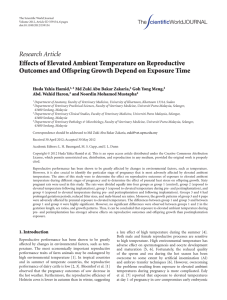 Research Article Effects of Elevated Ambient Temperature on