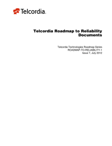 ROADMAP-TO-RELIABILITY-1 - Telcordia Information SuperStore