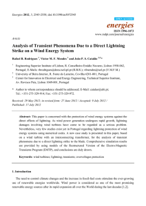 Analysis of Transient Phenomena Due to a Direct Lightning Strike