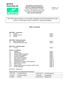 INSTALLATION INSTRUCTIONS FOR 35kV TRANSITION MODULES