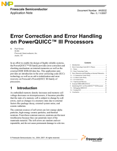 Error Correction and Error Handling on PowerQUICC (TM) III