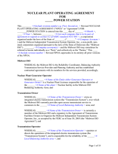 nuclear plant operating agreement