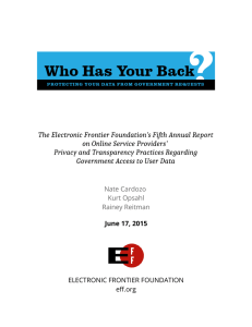 Who Has Your Back? - Electronic Frontier Foundation