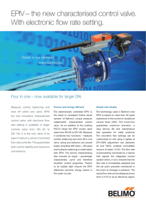 EPIV – the new characterised control valve. With electronic flow rate
