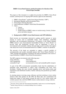 1 EBRD`s Green Bond Issuance and the Procedures for Selection of