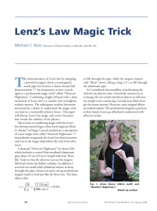 Lenz`s Law Magic Trick