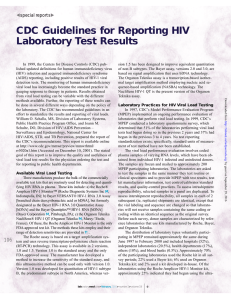 CDC Guidelines for Reporting HIV Laboratory Test Results