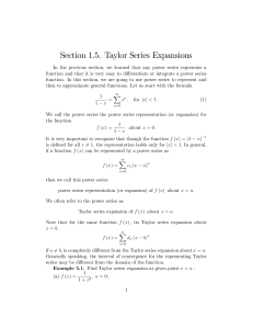 Section 1.5. Taylor Series Expansions