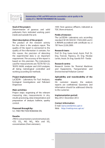 Determination of VOC and PM10 emission concentration and air