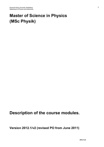 Modulhandbuch Bachelor Physik F. Eisele