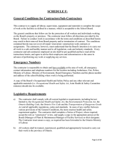 Part 2: General Conditions for Contractors/Sub