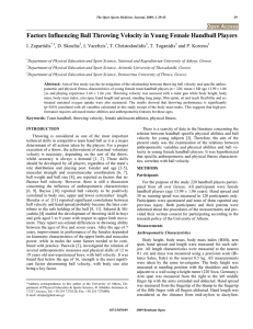 Factors Influencing Ball Throwing Velocity in Young Female