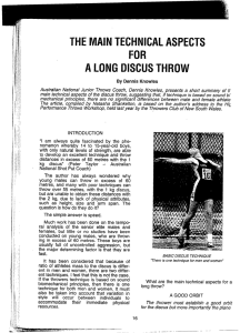 THE MAIN TECHNICAL ASPECTS FOR A LONG DISCUS THROW
