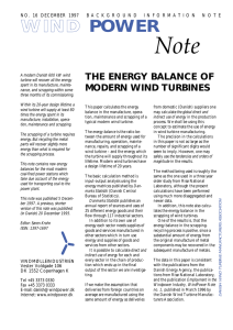 THE ENERGY BALANCE OF MODERN WIND TURBINES Note