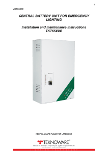 CENTRAL BATTERY UNIT FOR EMERGENCY LIGHTING