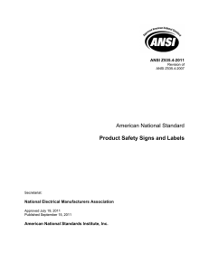 American National Standard Product Safety Signs and Labels