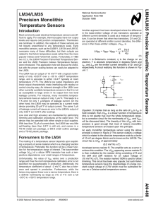 Application Note 460 LM34/LM35 Precision Monolithic Temperature