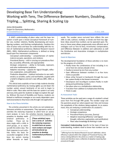Developing Base Ten Understanding: Working with Tens, The