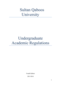 Sultan Qaboos University Undergraduate Academic Regulations
