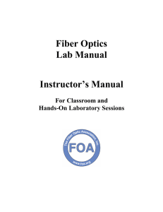 Lab Manual - The Fiber Optic Association