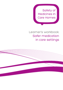 Learner`s workbook: Safer medication in care