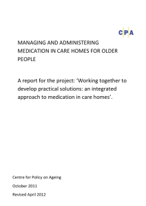 Managing and administering medication in care homes