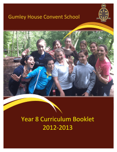 Year 8 Curriculum Booklet 2012-2013
